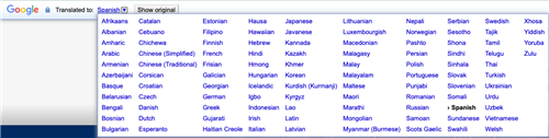 list of languages